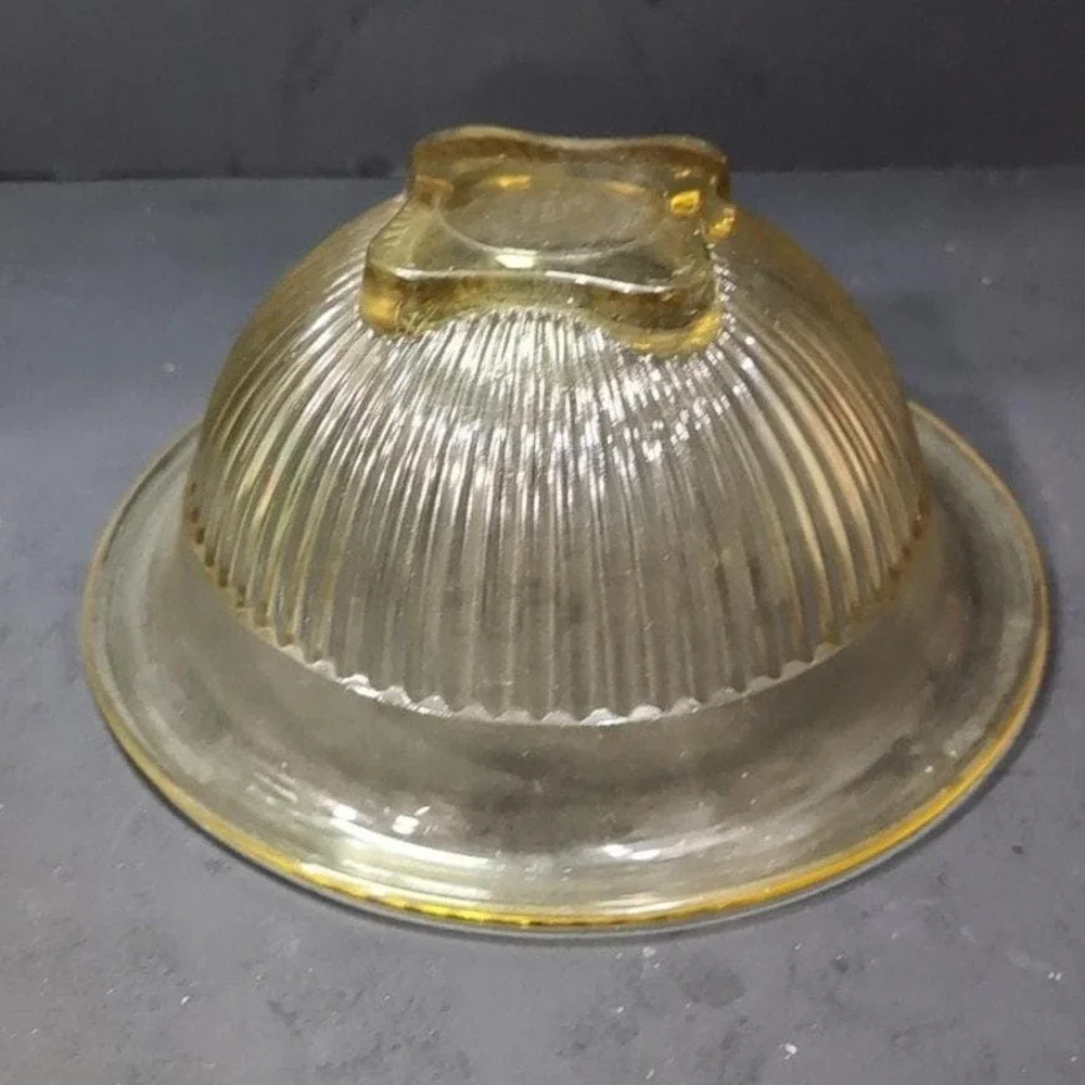 Federal Glass Ribbed Amber Mixing Bowl, Nested Yellow Kitchenware,‎ Replacement